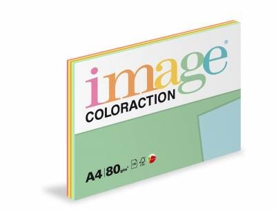 barevný papír Coloraction A4,80g, 5x20 listů, reflexní