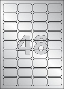 etikety polyesterov 45,7x21,2 mm stbrn, 960 ks