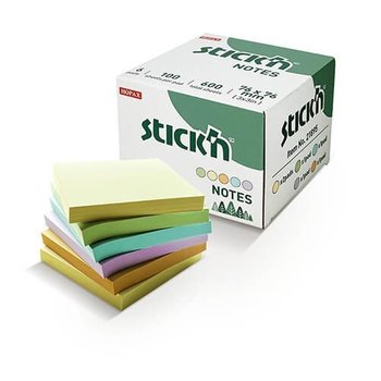 samolepic bloek Stick by Hopax FSC/76x76mm/6x100l pastel + AKCE