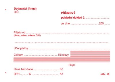 pjmov pokladn doklad NCR .49, 100 list