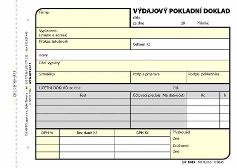 Vdajov pokladn doklad A6 NCR/OP1083