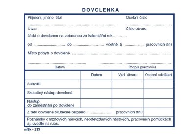 dovolenka A6 .213, 100 list