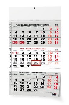 nástěnný kalendář TŘÍMĚSÍČNÍ černý