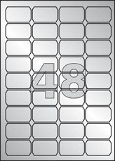 etikety polyesterov 45,7x21,2 mm stbrn, 960 ks