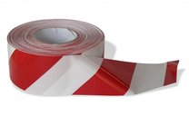 výstražná páska 80mmx100m červeno/bílá