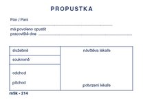 propustka A7 .214, 100 list